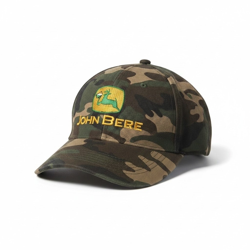 John Beer Baseball Cap Men OS Camo John Deer Parody Logo Adjustable Strapback